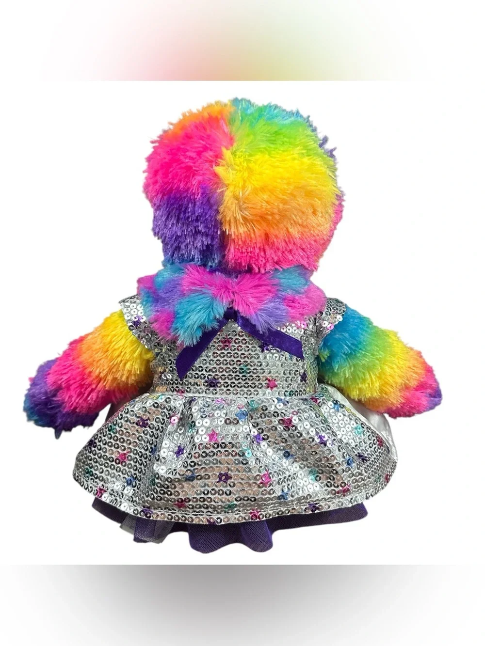 Build-A-Bear Rainbow Sloth Plush 18” Colorful Stuffed Animal w/ Sequin Dress
